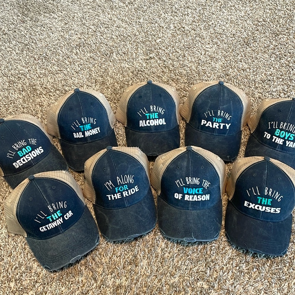 Navy and Tan Women's Trucker Hat Collection Set of 9